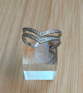 Bague argentée strassée