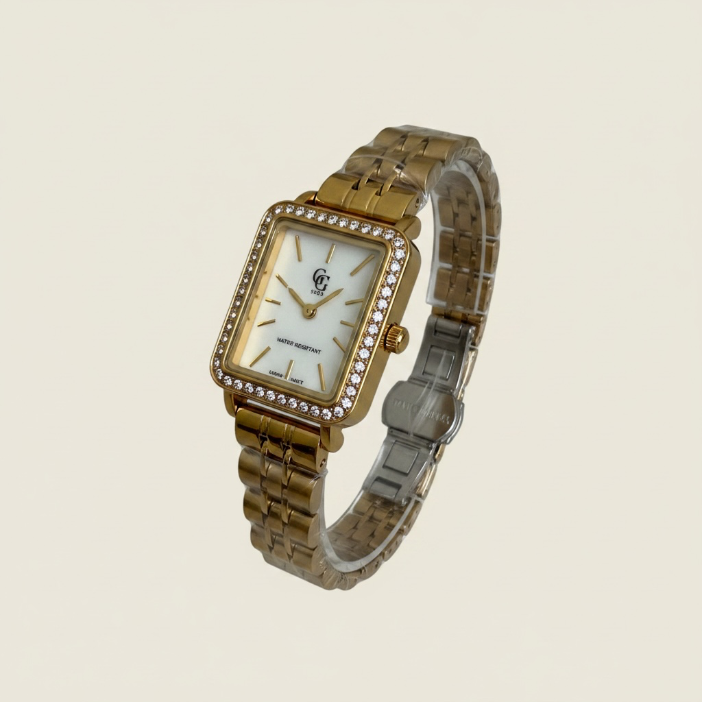 Montre strassée blanche