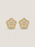 Boucles d’oreilles fleurs strassées