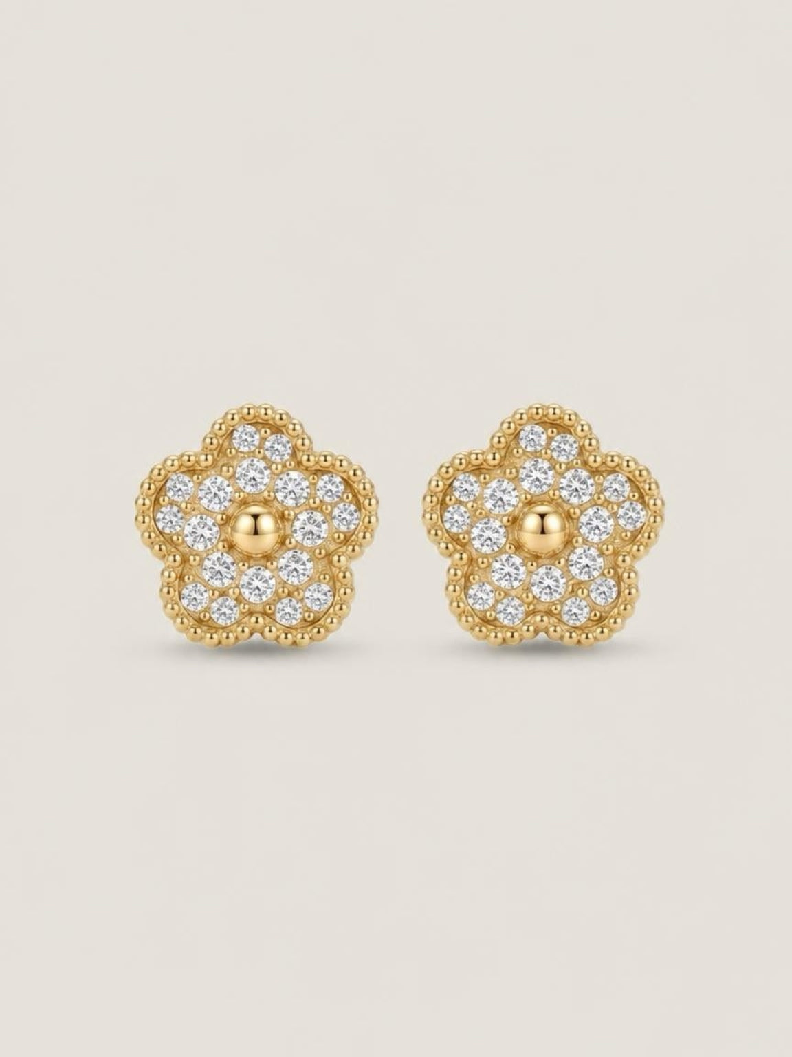 Boucles d’oreilles fleurs strassées