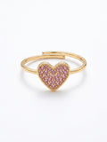 Bague enfant coeur strassé rose