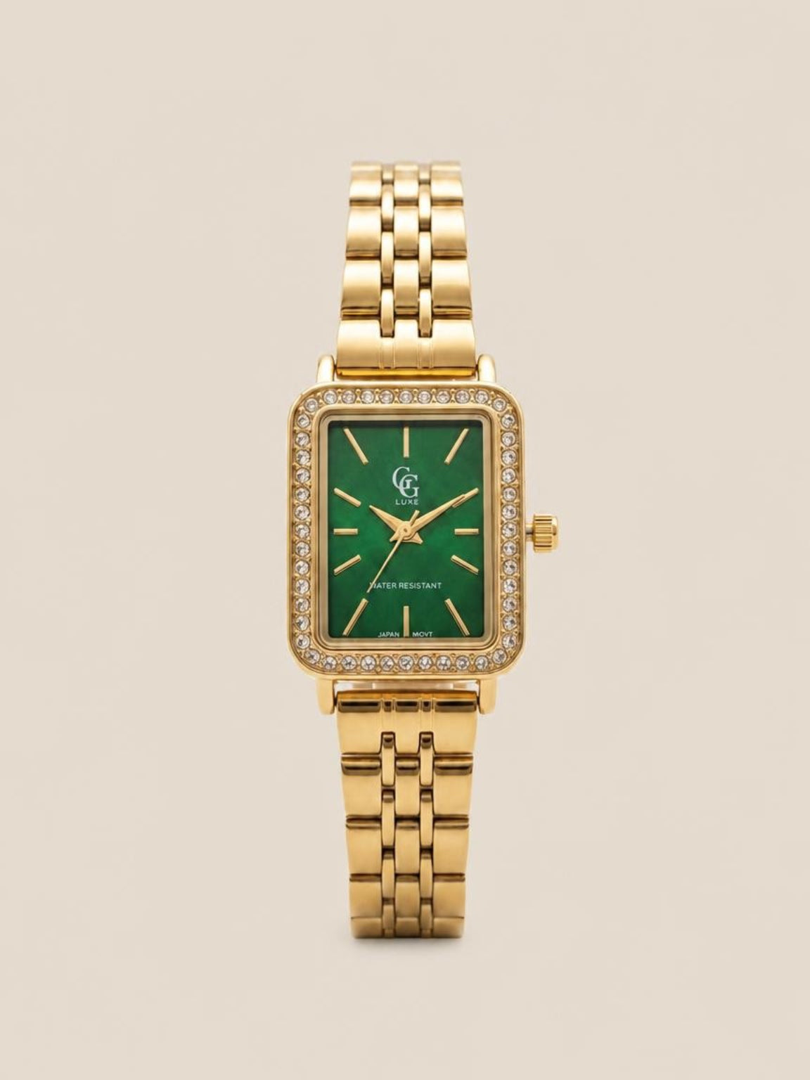 Montre strassée verte