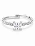 Bague solitaire argentée