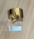 Bague dorée à pampille cœur