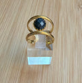 Bague pierre bleue marine