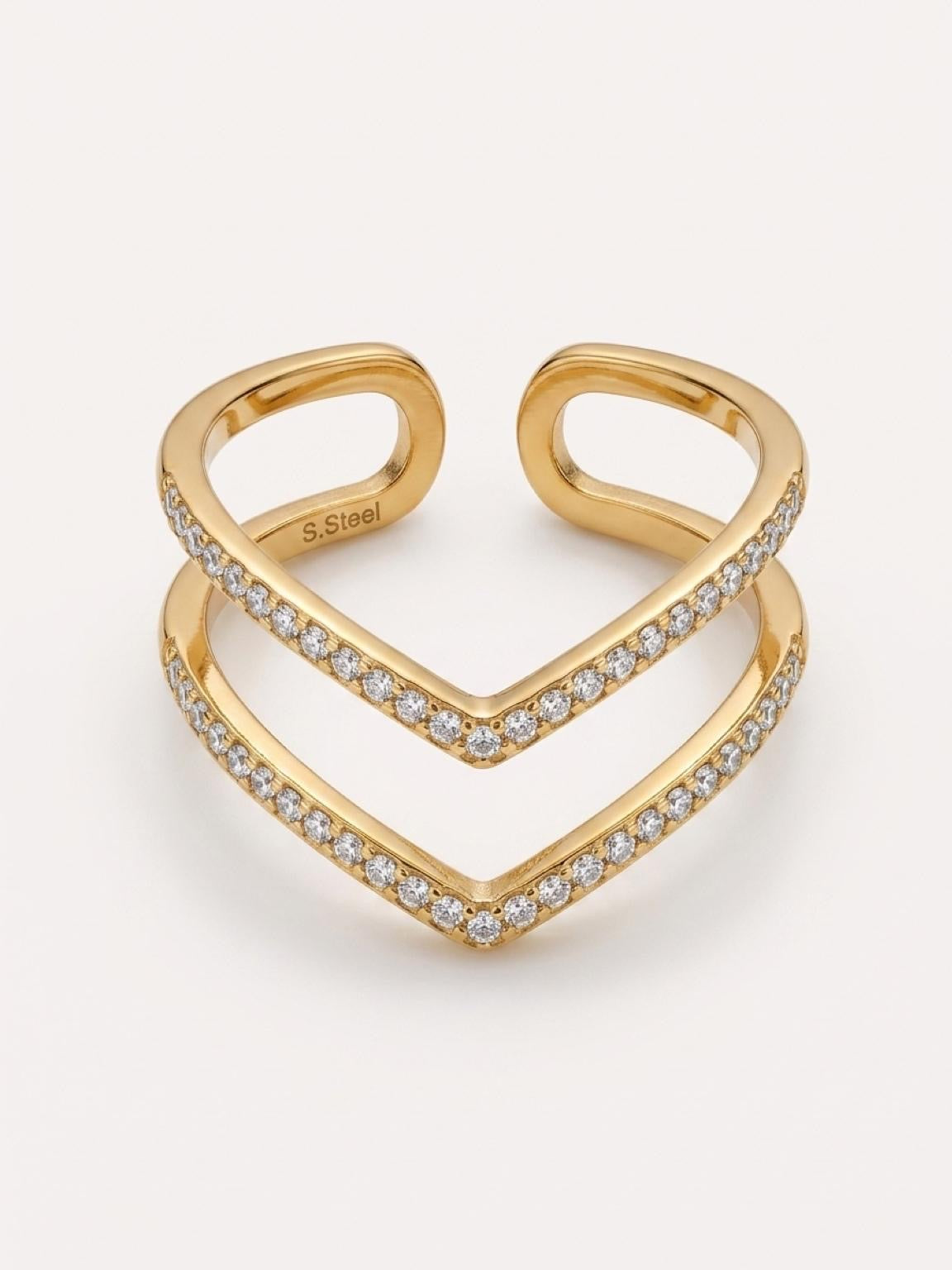 Bague en V doublé