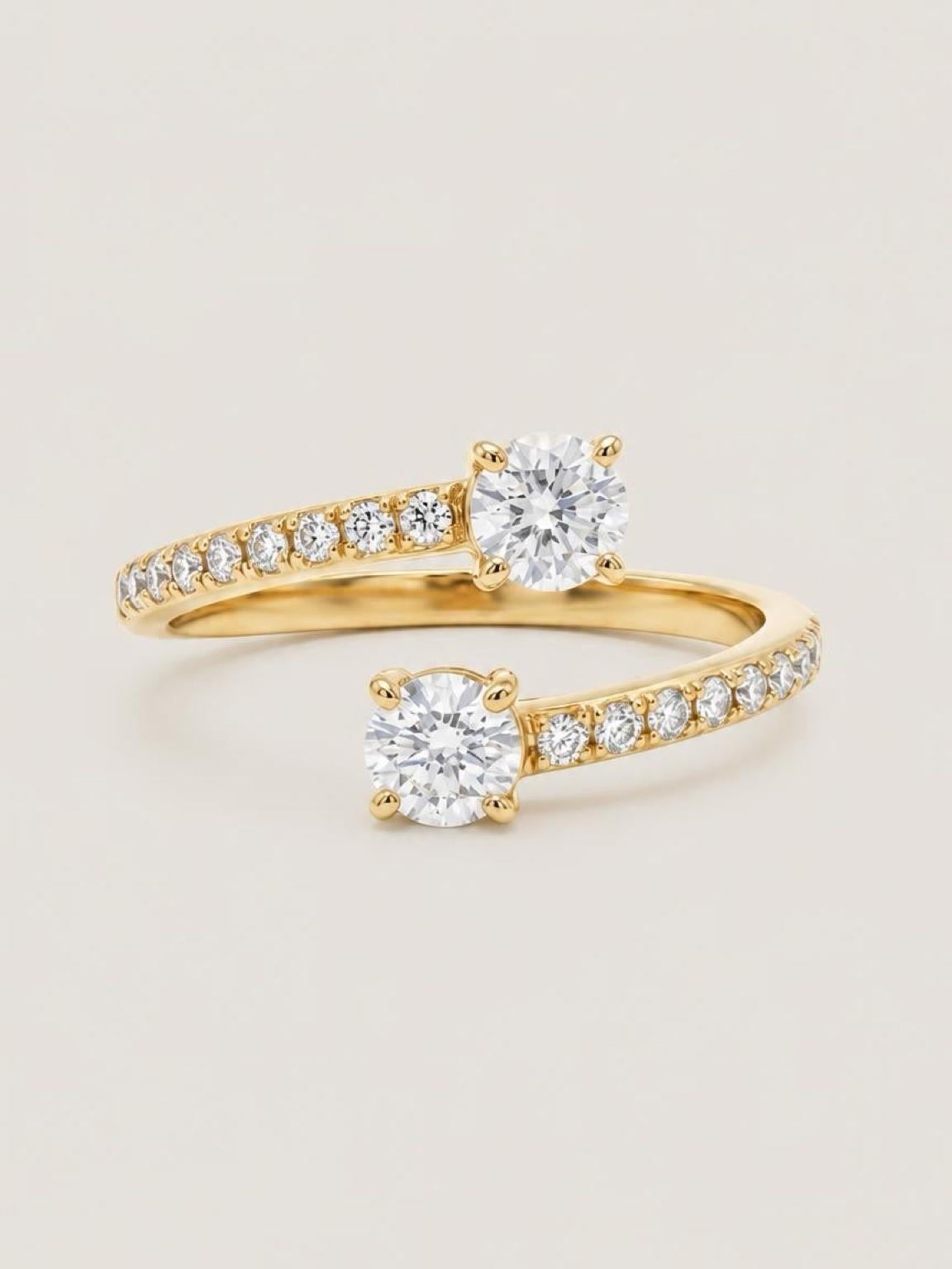 Bague à double solitaire