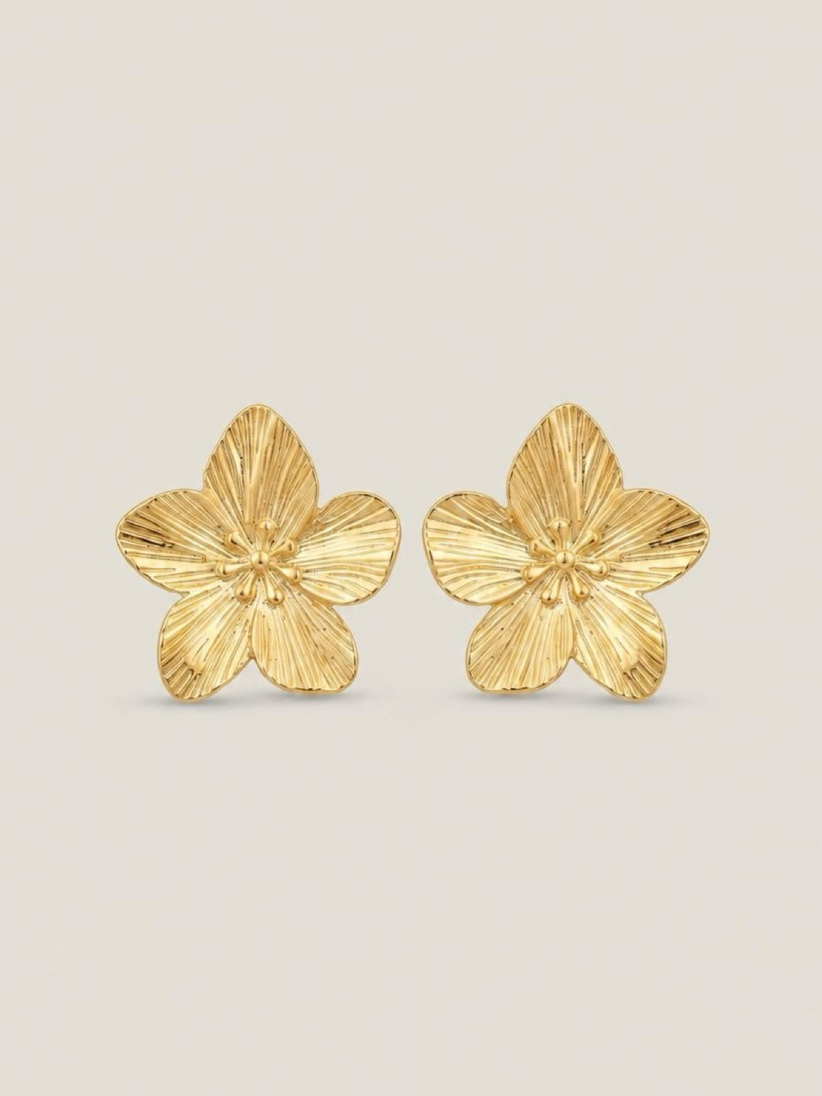 Boucles d’oreilles fleurs rayées