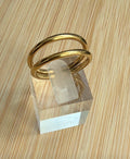 Bague dorée double anneau