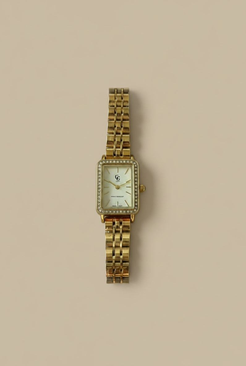 Montre strassée bordeau